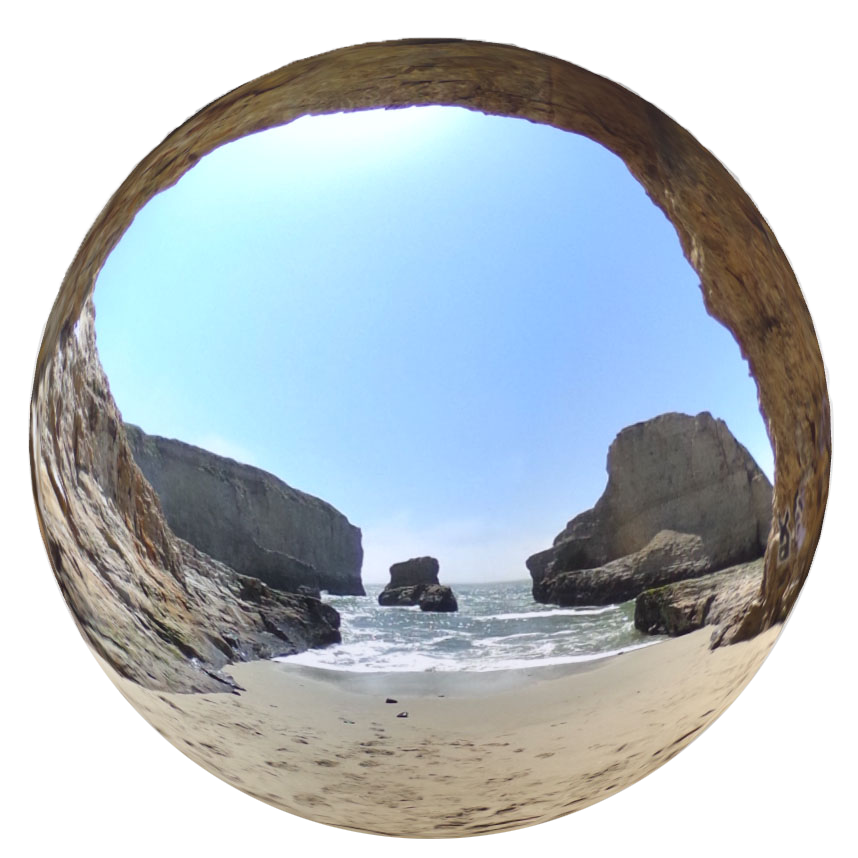 an image of a cove that looks out to the ocean